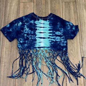 Urban outfitters tie-dye blue crop top